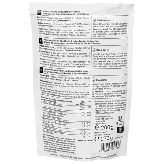 نو3 فيت سباغيتي الكونجاك 270 جم - nu3 Fit Konjac Spaghetti 270 Gm