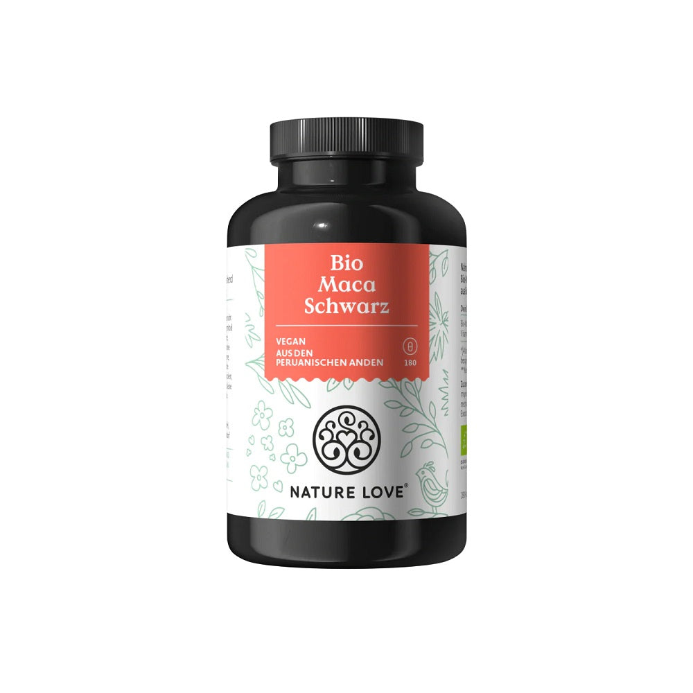 NATURE LOVE Bio Organic Black MACA 3000 mg 180 Capsules
