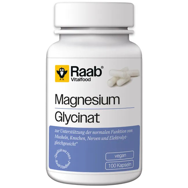 Load image into Gallery viewer, Raab Vitalfood Magnesium Glycinate 100 Capsules

