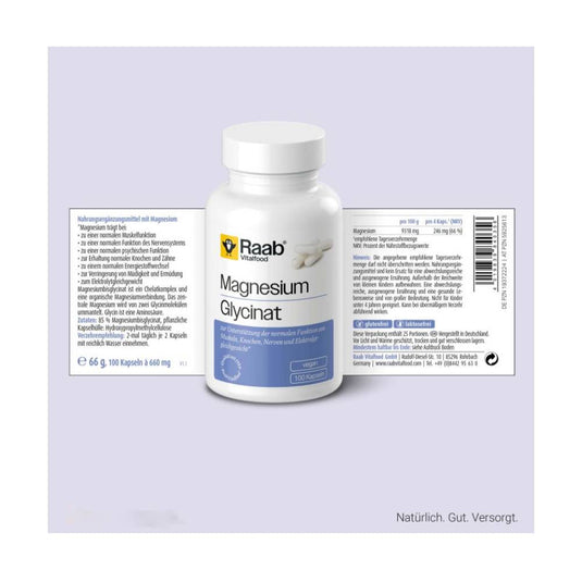 Raab Vitalfood Magnesium Glycinate 100 Capsules
