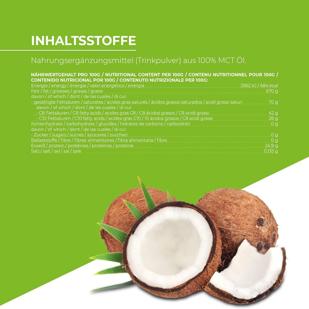 Natural MCT Powder 400 gm - GreatVita MCT Powder 400 gm