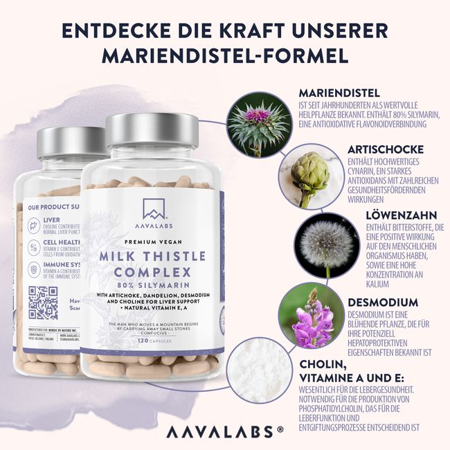 حميل الصورة في عارض المعرض ، حليب الشوك كومبلكس 120 كبسولة - AAVALABS Milk Thistle Complex 120 Capsules
