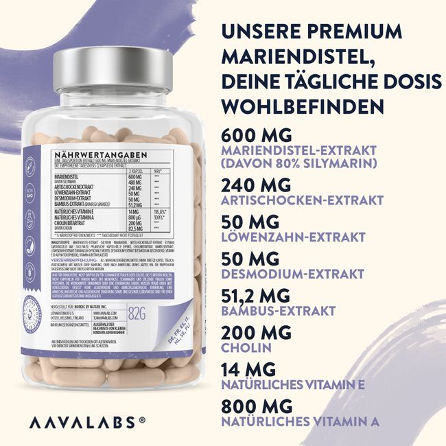 حميل الصورة في عارض المعرض ، حليب الشوك كومبلكس 120 كبسولة - AAVALABS Milk Thistle Complex 120 Capsules
