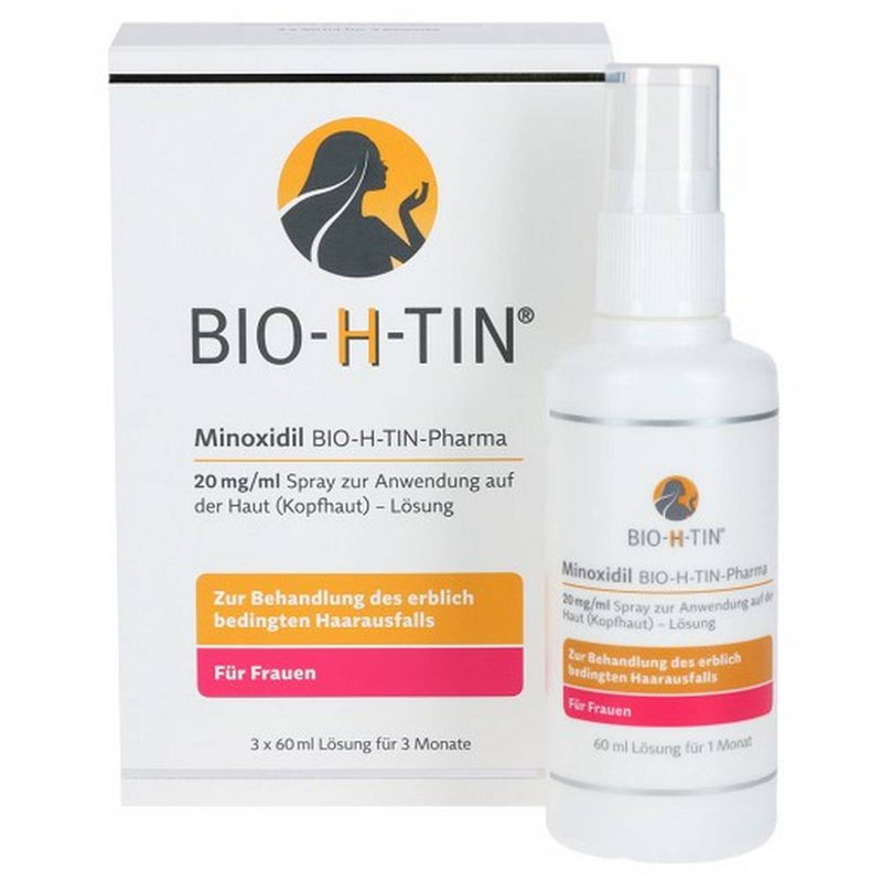 حميل الصورة في عارض المعرض ، مينوكيسديل 20ملج/مل سبراي للشعر للنساء 60 مل 3 شهور - Minoxidil BIO-H-TIN Pharma 20 mg/ml Spray Solution For Women 60 ml 3 Month Supply
