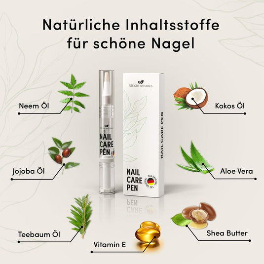 قلم العناية بالأظافر بزبدة الشيا والصبار 4 مل - Steiger Naturals Nail Care Pen 4 ml