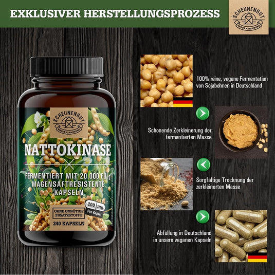 ناتوكيناز شاونينغوت 100 مجم 240 كبسولة - SCHEUNENGUT Nattokinase 100 mg 240 Capsules