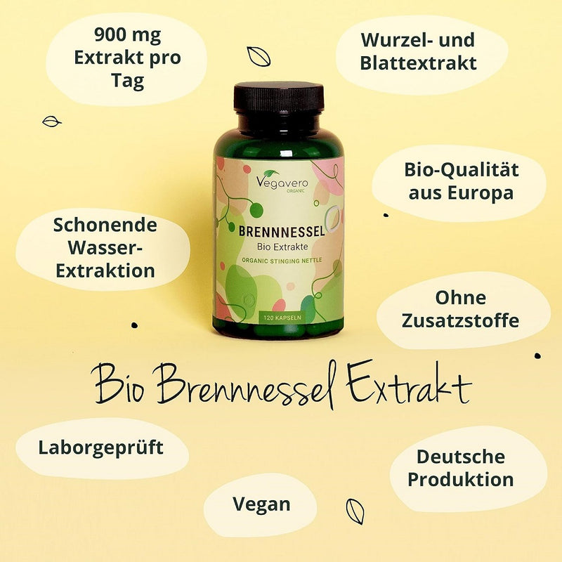 حميل الصورة في عارض المعرض ، كبسولات القراص العضوي 120 كبسولة - Vegavero Organic Stinging Nettle 120 Capsules
