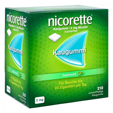 نيكوريت علكة مضغ 2 مجم بنكهة النعناع الطازج (210 قطعة) - nicorette chewing gum 2 mg freshmint (210 pieces)