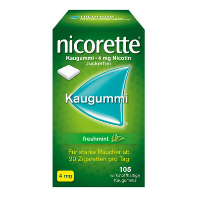 نيكوريت علكة مضغ 4 مجم بنكهة النعناع الطازج (105 قطعة) - Nicorette Chewing Gum 4 mg Fresh Mint (105 pieces)
