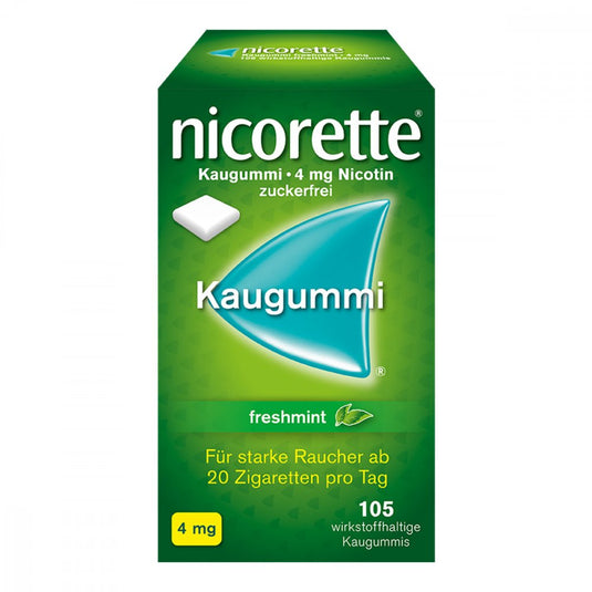 نيكوريت علكة مضغ 4 مجم بنكهة النعناع الطازج (105 قطعة) - Nicorette Chewing Gum 4 mg Fresh Mint (105 pieces)