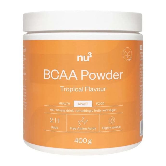نو3 مسحوق بي سي إيه إيه بنكهة استوائية 400 جم - nu3 BCAA Powder Tropical Flavour 400 Gm