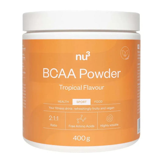 نو3 مسحوق بي سي إيه إيه بنكهة استوائية 400 جم - nu3 BCAA Powder Tropical Flavour 400 Gm