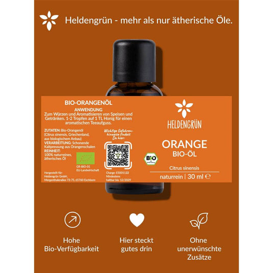 زيت البرتقال العضوي هيلدينغرون 30 مل - Heldengrün Organic Orange Oil 30 ml