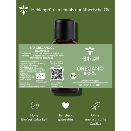 زيت الأوريجانو العضوي هيلدينغرون 30 مل - Heldengrün Organic Oregano Oil 30 ml