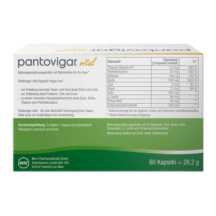 حميل الصورة في عارض المعرض ، بانتوجار الألماني 60 كبسولة - Pantovigar Vital 60 Caps
