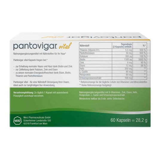 بانتوجار الألماني 60 كبسولة - Pantovigar Vital 60 Caps