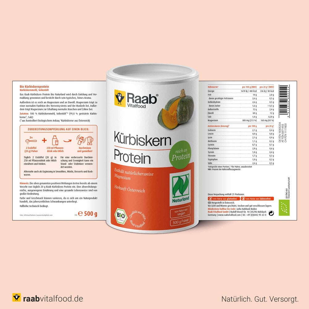 Raab Vitalfood Pumpkin Seed Protein Powder 500 grams