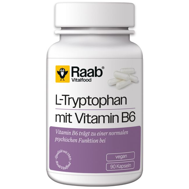  Raab Vitalfood L-Tryptophan with Vitamin B6 90 Capsules