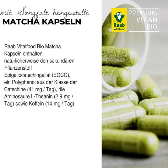 راب فيتال فود ماتشا العضوي 60 كبسولة - Raab Vitalfood Matcha Organic 60 Capsules