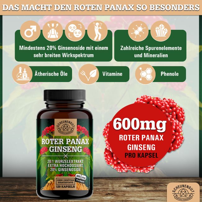 Scheunengut Red Panax Ginseng 120 Capsules