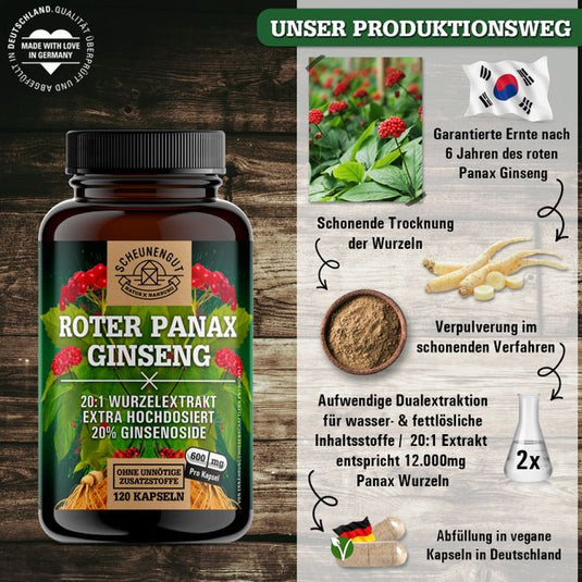شويننجوت الجنسنغ الأحمر بانكس 120 كبسولة - Scheunengut Red Panax Ginseng 120 Caps
