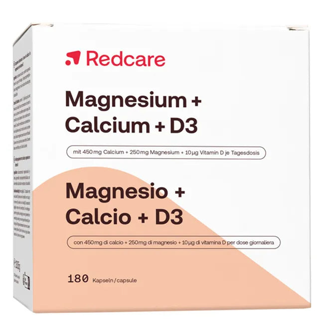 ريدكير مغنيسيوم + كالسيوم + د3 180 كبسولة - Redcare Magnesium + Calcium + D3 180 Capsules