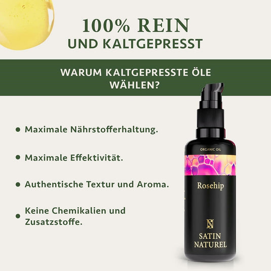 زيت ثمر الورد العضوي 100 مل - Satin Naturel Organic Rose Hip Oil 100 ml