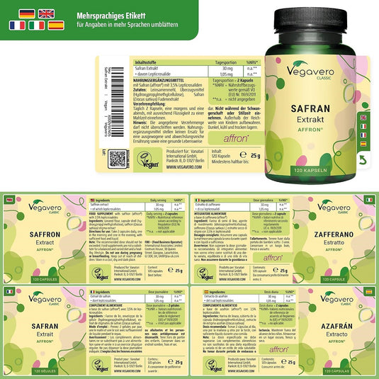 خلاصة الزعفران فيغافيرو 120 كبسولة - Vegavero Saffron 120 Capsules