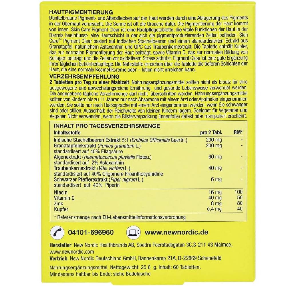 Skin Care Pigment Clear 60 Tablets