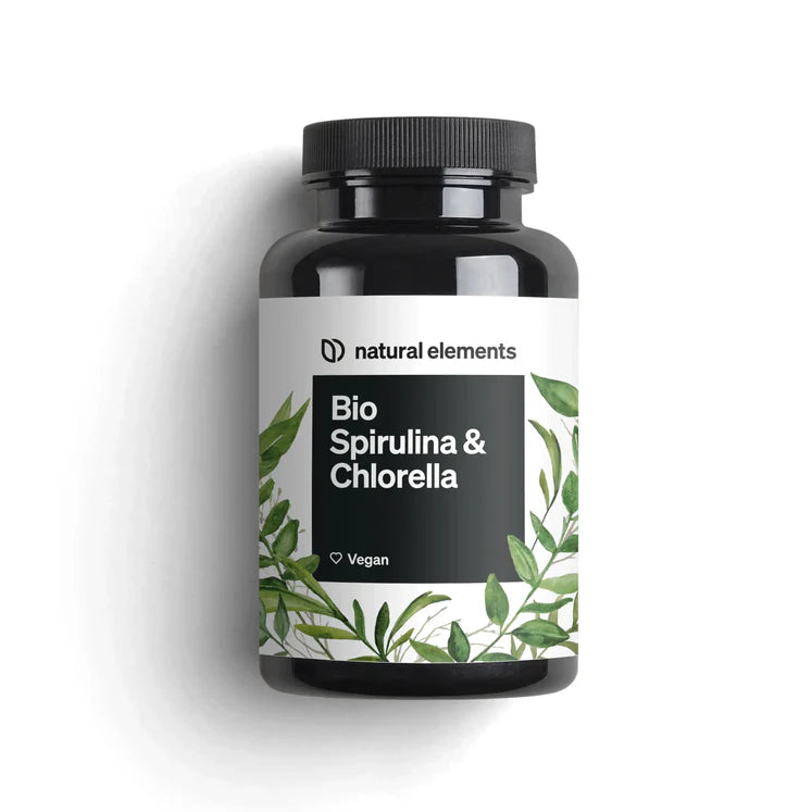 natural elements Organic Spirulina & Chlorella 500 Tablets
