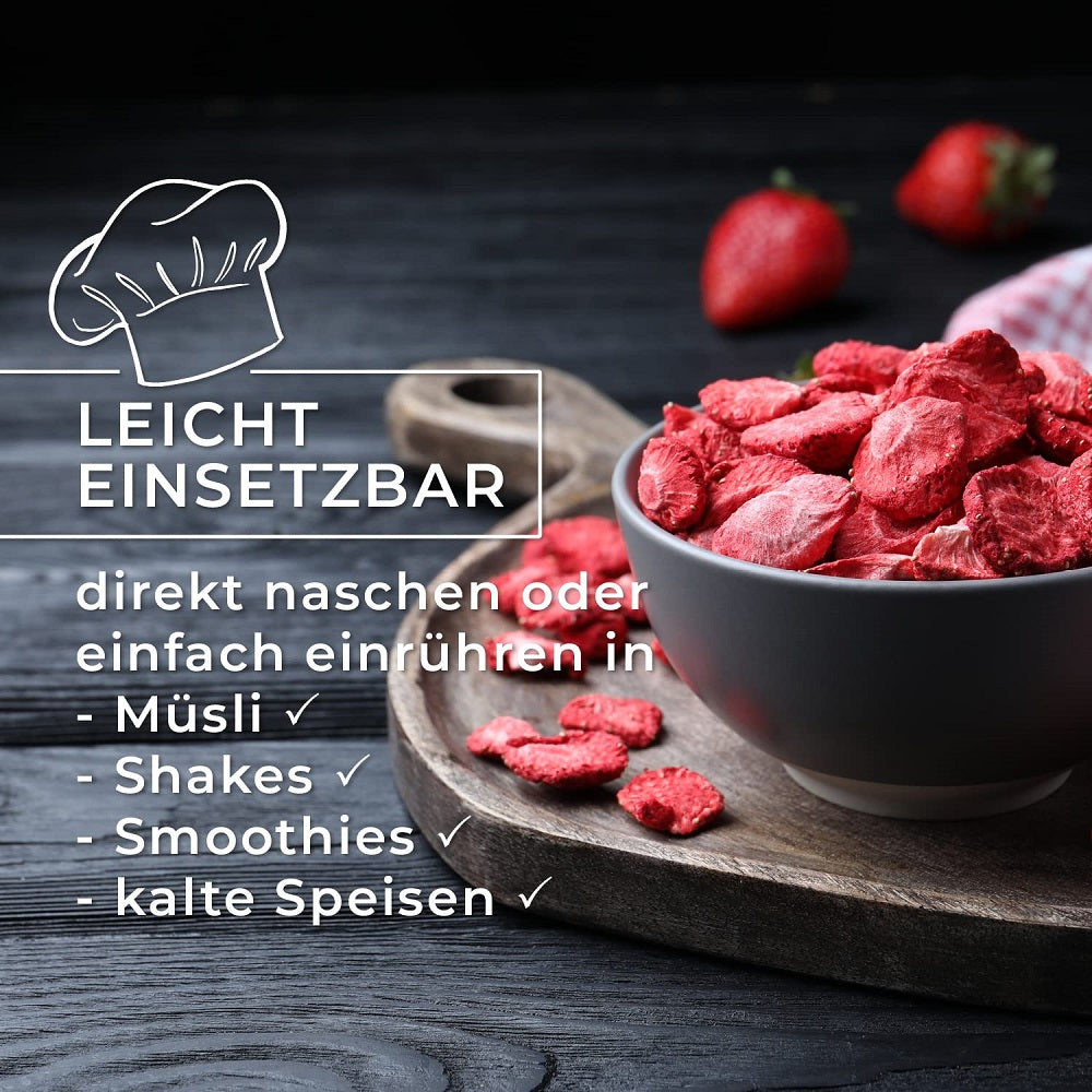 فراولة مجففة بالتجميد 400 جم - GreatVita Freeze-Dried Strawberries 400g