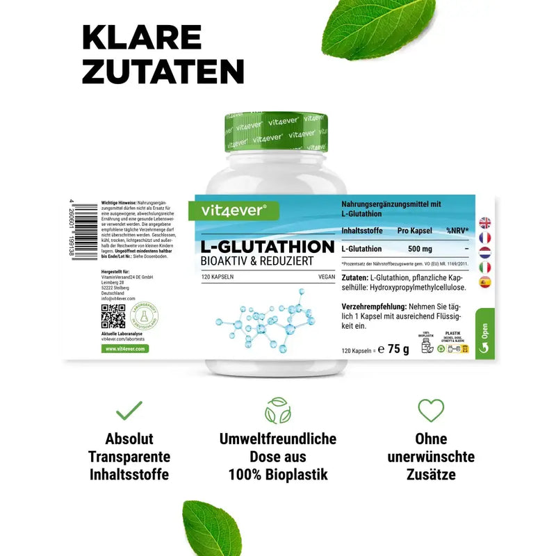 Load image into Gallery viewer, Vit4ever L-Glutathione 500 mg 120 Capsules
