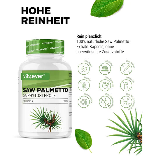 فيت فور إيفر ساو بالميتو 500 مجم 180 كبسولة - Vit4ever Saw Palmetto 500 Mg 180 Capsules