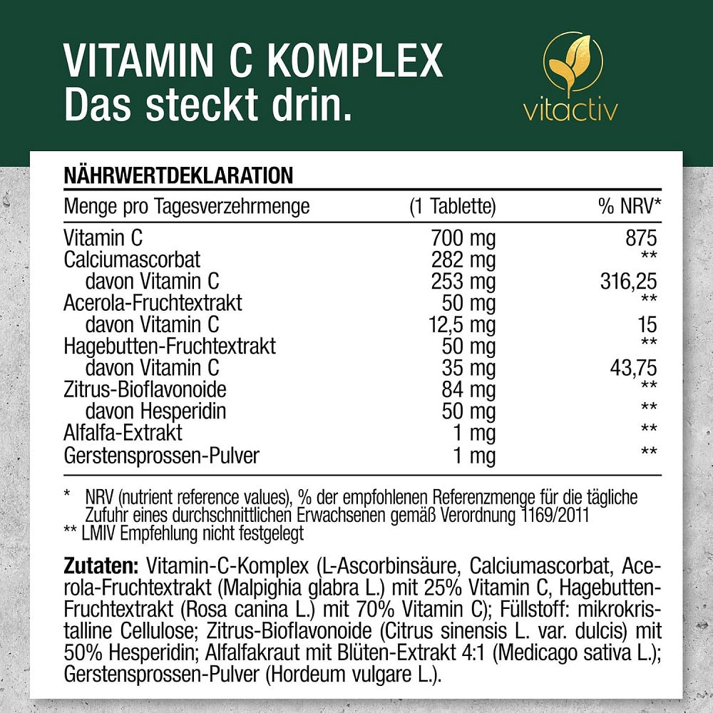 Vitactiv VITAMIN C Complex 1000 mg 100 Tablets