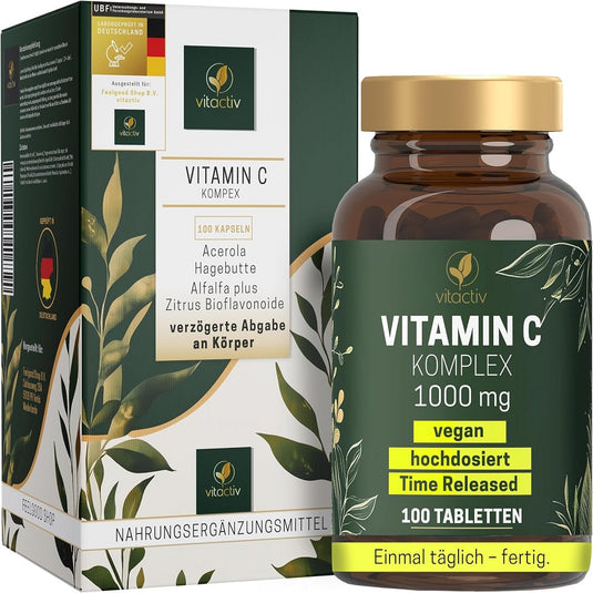 فيتامين سي كومبلكس 1000ملج 100 قرص - Vitactiv VITAMIN C Complex 1000 mg 100 Tablets