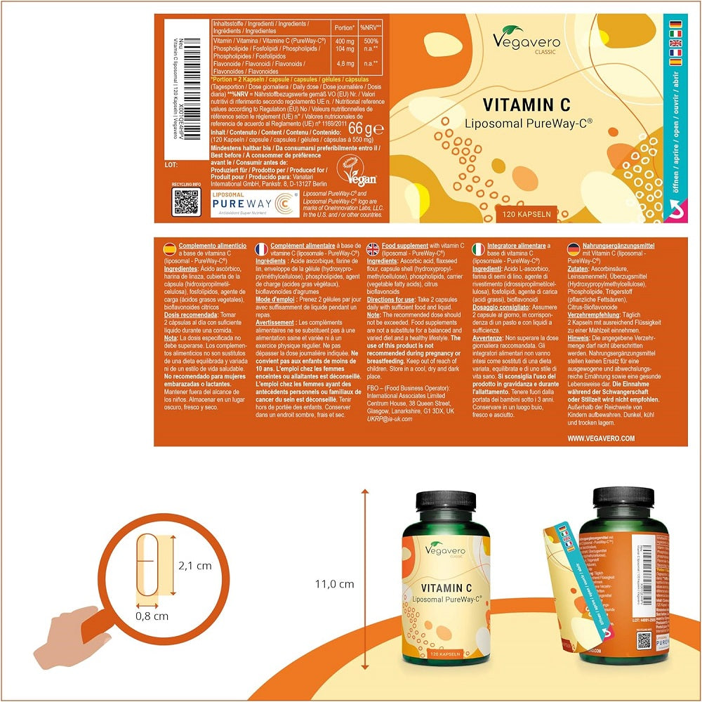 Vegavero Liposomal Vitamin C 120 Capsules