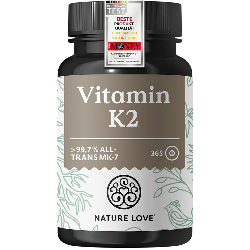حميل الصورة في عارض المعرض ، فيتامين ك2 نباتي 365 قرص - NATURE LOVE Vitamin K2 365 Tablets
