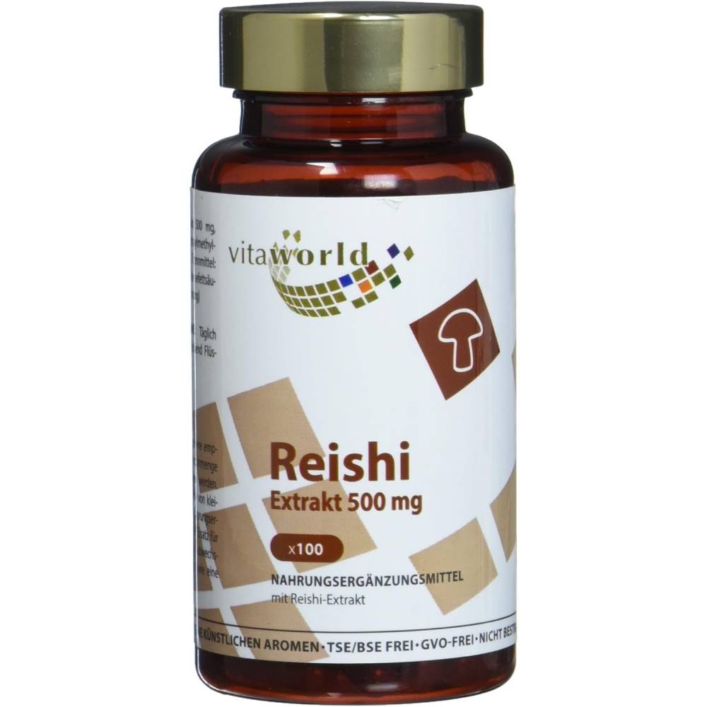 VitaWorld Reishi Mushroom Extract 500 mg 100 Vegan Capsules