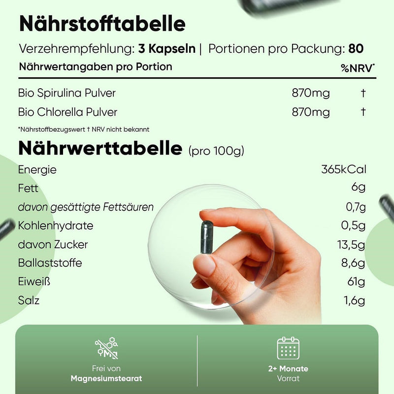 حميل الصورة في عارض المعرض ، ويت وورلد سبيرولينا وكلوريلا عضوية 240 كبسولة - WeightWorld Organic Spirulina &amp; Chlorella 240 Capsules
