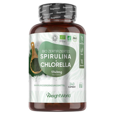 ويت وورلد سبيرولينا وكلوريلا عضوية 240 كبسولة - WeightWorld Organic Spirulina & Chlorella 240 Capsules