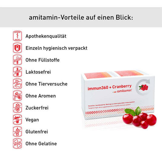 أميتامين اميون360 + كرانبيري 120 كبسولة - Amitamin immun360 + Cranberry 120 Caps - GermanVit - Saudi arabia