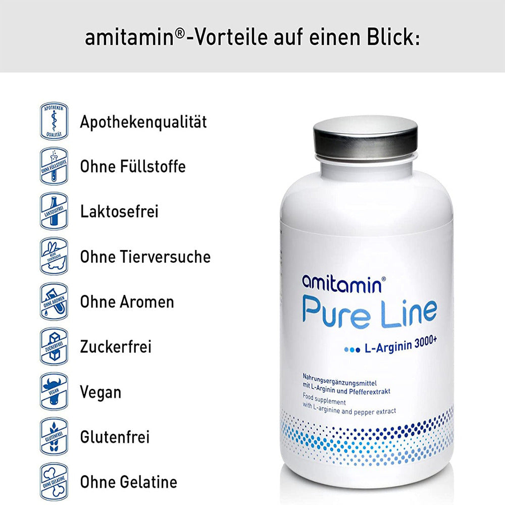 أميتامين إل-أرجنين 3000 بلاس ملج 240 كبسولة - Amitamin L-Arginin 3000+ mg 240 Caps - GermanVit - Saudi arabia