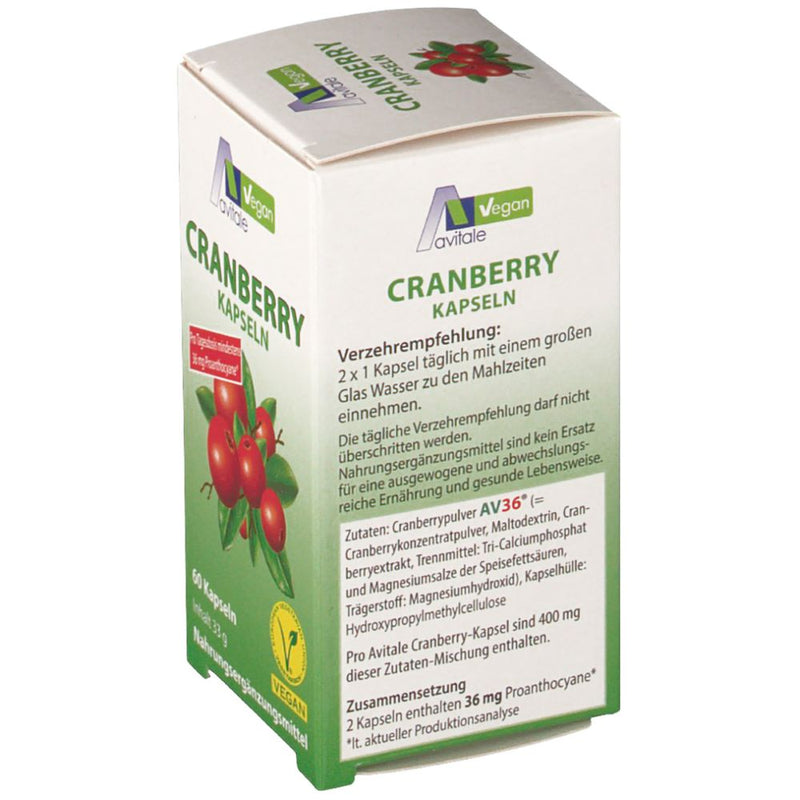 Load image into Gallery viewer, كرانبيري 400 ملج 60 كبسول نباتي - Avitale CRANBERRY 400 mg 60 Vegan Caps - GermanVit - Saudi arabia
