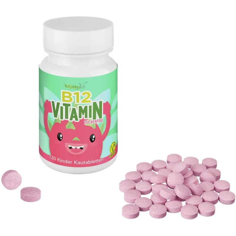 حميل الصورة في عارض المعرض ، فيتامين ب₁₂ للأطفال 120 قرص مضغ - BjökoVit VITAMIN B₁₂ Children 120 Chewable Tablets - GermanVit - Saudi arabia
