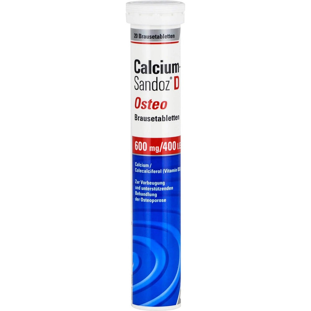 كالسيوم ساندوز د 20 قرص فوار - CALCIUM SANDOZ D Osteo 600 mg/400 I.E eff tablets - GermanVit - Saudi arabia
