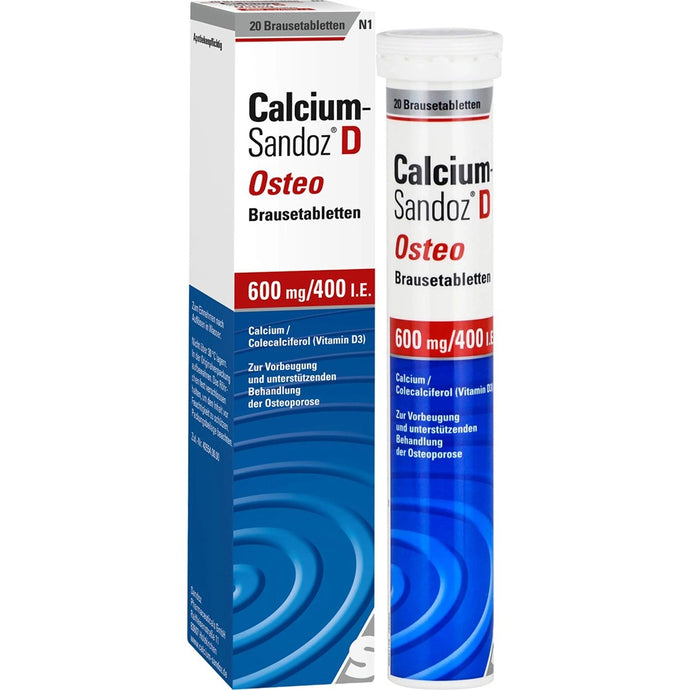 كالسيوم ساندوز د 20 قرص فوار - CALCIUM SANDOZ D Osteo 600 mg/400 I.E eff tablets - GermanVit - Saudi arabia