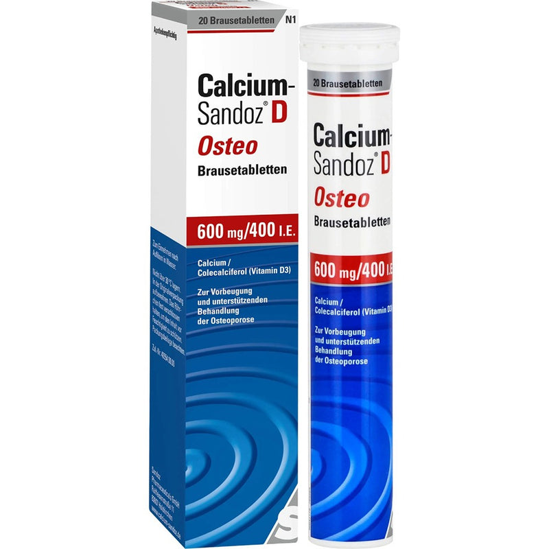 حميل الصورة في عارض المعرض ، كالسيوم ساندوز د 20 قرص فوار - CALCIUM SANDOZ D Osteo 600 mg/400 I.E eff tablets - GermanVit - Saudi arabia
