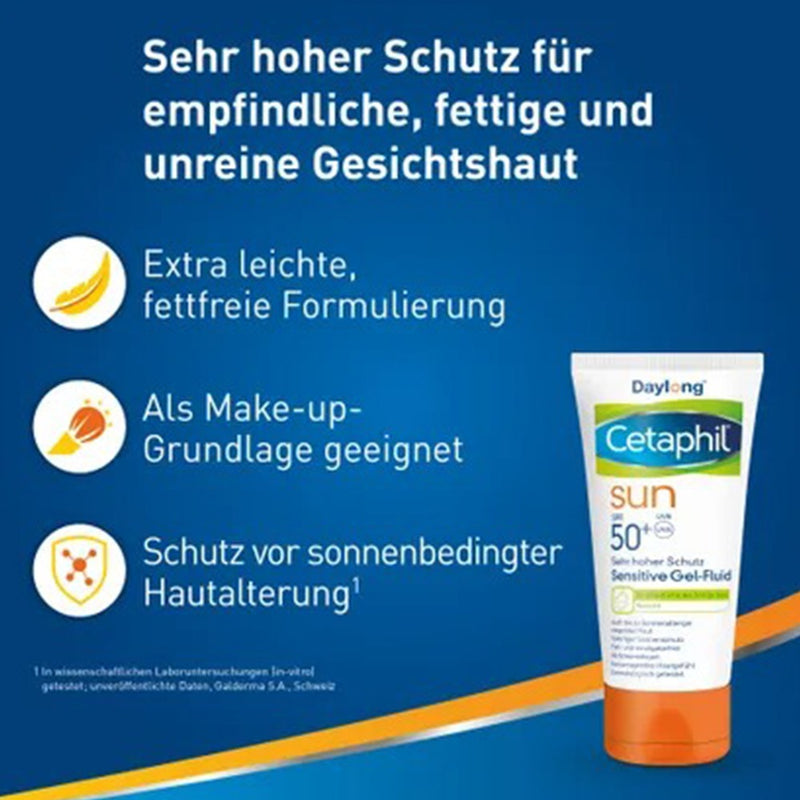حميل الصورة في عارض المعرض ، سيتافيل واقي شمس جيل للبشرة الحساسة 200 مل - Daylong Cetaphil Sun SPF50+ Sensitive Gel-Creme 200 ml - GermanVit - Saudi arabia

