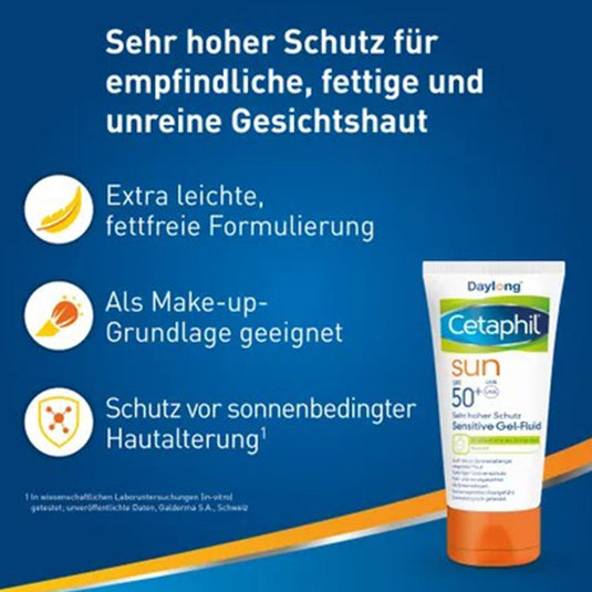 سيتافيل واقي شمس جيل للبشرة الحساسة 200 مل - Daylong Cetaphil Sun SPF50+ Sensitive Gel-Creme 200 ml - GermanVit - Saudi arabia