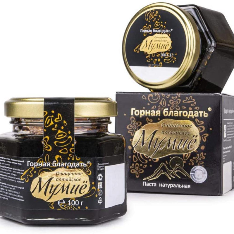 حميل الصورة في عارض المعرض ، معجون الشيلاجيت النقي 100 جرام - Diveevo Mumijo Altai Shilajit Pure Black Paste 100 gm
